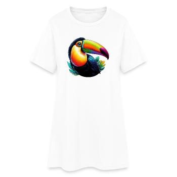 Toucan - Robe T-shirt Femme - blanc - Devant