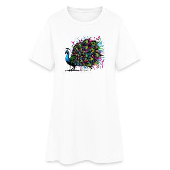 Paon - Robe T-shirt Femme - blanc - Devant