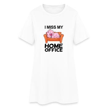 Bureau à domicile Dire drôle - Robe T-shirt Femme - blanc - Devant
