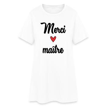 MAITRE. MAÎTRESSE. MERCI. MERCI MAÎTRESSE - Robe T-shirt Femme - blanc - Devant