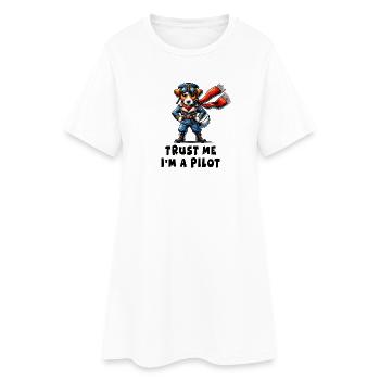 Pilote Jack Russell Terrier - Robe T-shirt Femme - blanc - Devant