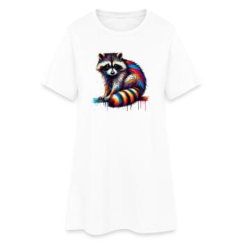 Raton laveur - Robe T-shirt Femme - blanc - Devant