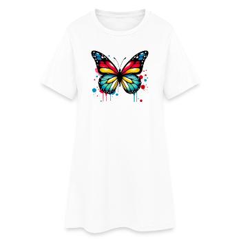 Adler - Frauen T-Shirt-Kleid - Weiß - Vorne