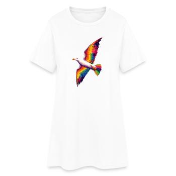 Mouette, Plage, Mer, Mer du Nord, Mer Baltique, Goéland argenté, Mouettes - Robe T-shirt Femme - blanc - Devant