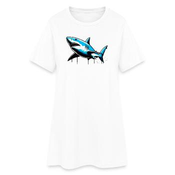 Requin - Robe T-shirt Femme - blanc - Devant