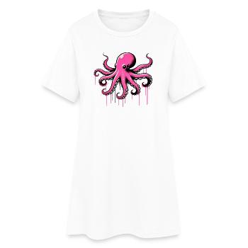 Pieuvre - Robe T-shirt Femme - blanc - Devant