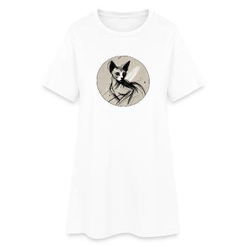 Sphynx portrait Kira - Women’s T-Shirt Dress - white - Front
