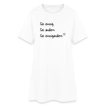 Sei einziganders - Frauen T-Shirt-Kleid - Weiß - Vorne