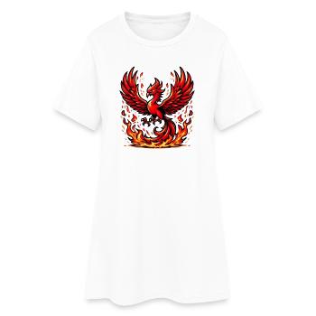 Roter Phönix - Frauen T-Shirt-Kleid - Weiß - Vorne