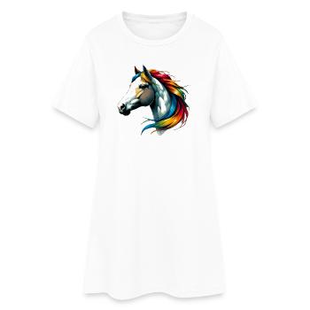 Cheval - Robe T-shirt Femme - blanc - Devant