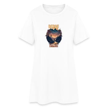 Berge sind meine Zuhause - Frauen T-Shirt-Kleid - Weiß - Vorne