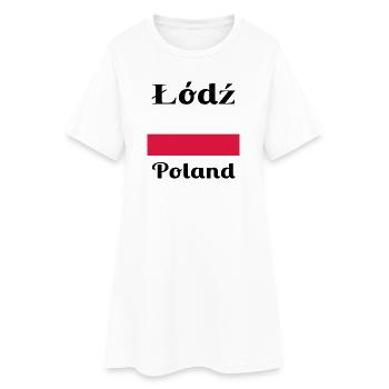 Łódź, Pologne - Imprimés élégants - Robe T-shirt Femme - blanc - Devant