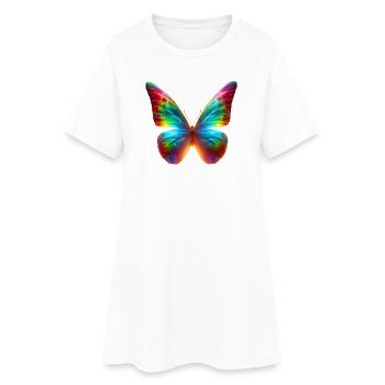 Papillon (01) - Robe T-shirt Femme - blanc - Devant