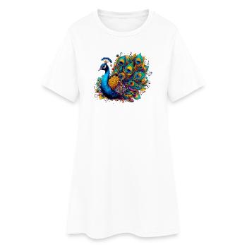Peacock - Women’s T-Shirt Dress - white - Front