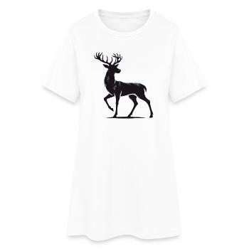 Sublime cerf en style silhouette - Robe T-shirt Femme - blanc - Devant