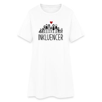 Inkluencer - Frauen T-Shirt-Kleid - Weiß - Vorne
