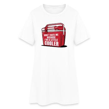 Lustiges cooleres Wortspiel "ein bisschen cooler" - Frauen T-Shirt-Kleid - Weiß - Vorne