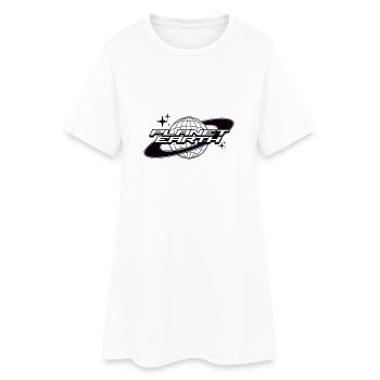 Planet Erde - Frauen T-Shirt-Kleid - Weiß - Vorne