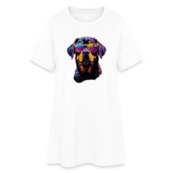 Les chiens Rottweiler aiment les fiers amateurs de rottweiler - Robe T-shirt Femme - blanc - Devant