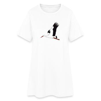 flying stork - Women’s T-Shirt Dress - white - Front