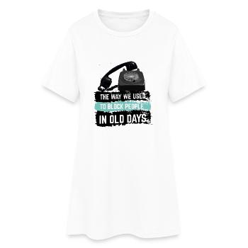 C’est comme ça qu’on bloquait les gens - Robe T-shirt Femme - blanc - Devant