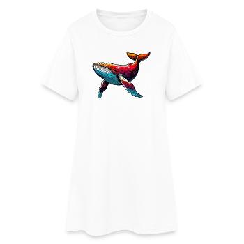 Baleine - Robe T-shirt Femme - blanc - Devant