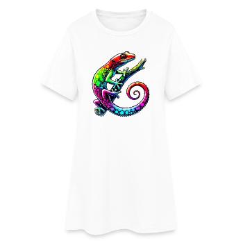 Gecko - Robe T-shirt Femme - blanc - Devant