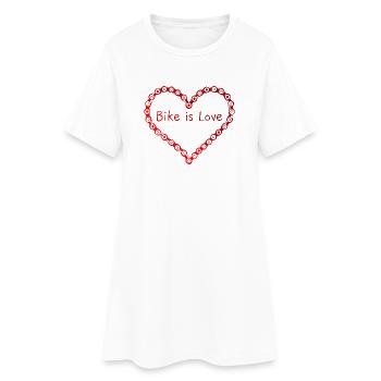 Bike is love - La Saint-Valentin pour les cyclistes - Robe T-shirt Femme - blanc - Devant