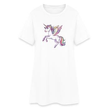 Rainbow Wings Unicorn - Women’s T-Shirt Dress - white - Front