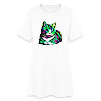 Cat - Women’s T-Shirt Dress - white - Front
