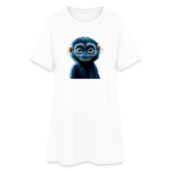 Gibbon Monkey Whitehand Gibbon Monkey Cute Lar Gibbons - Women’s T-Shirt Dress - white - Front