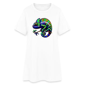 Chameleon - Women’s T-Shirt Dress - white - Front