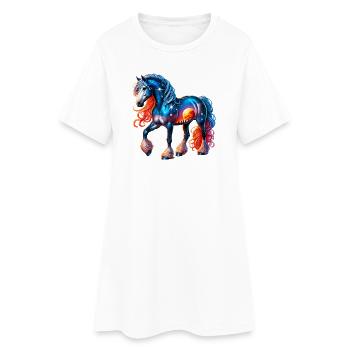 Cheval - Robe T-shirt Femme - blanc - Devant