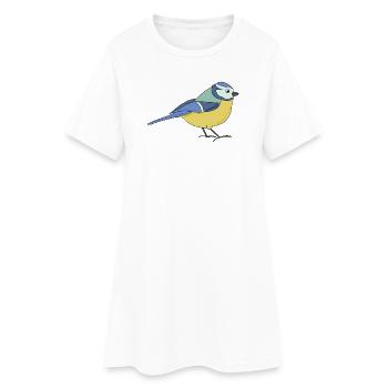 petit bleu, multicolore - Robe T-shirt Femme - blanc - Devant