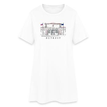 Detroit, Kunstmuseum, Michigan USA, Handzeichnung - Frauen T-Shirt-Kleid - Weiß - Vorne