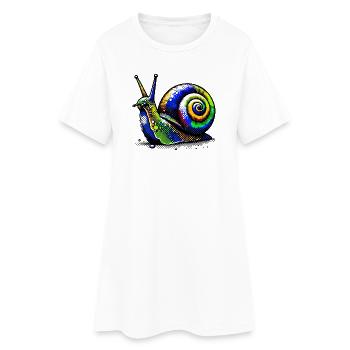 Schnecke - Frauen T-Shirt-Kleid - Weiß - Vorne