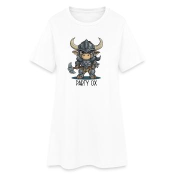 Party Ox – Groupe de Héros Chevalier Bœuf - Robe T-shirt Femme - blanc - Devant