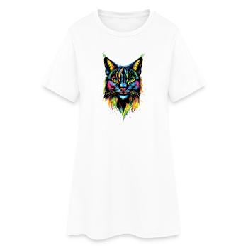 Lynx Chat sauvage Grands chats Chats Mignon Lynx - Robe T-shirt Femme - blanc - Devant