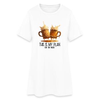 This is my plan for the week - Bierkrüge Larp - Frauen T-Shirt-Kleid - Weiß - Vorne