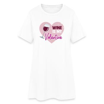 Wine is my valentine - Frauen T-Shirt-Kleid - Weiß - Vorne