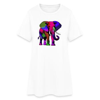 Éléphant - Robe T-shirt Femme - blanc - Devant