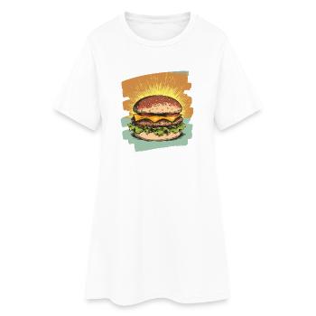 Burger Rétro - Robe T-shirt Femme - blanc - Devant