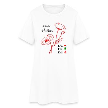 meine Hobbys sind Du, Love - Frauen T-Shirt-Kleid - Weiß - Vorne
