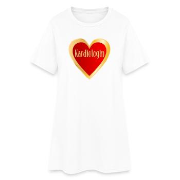 Kardiologin Herz - Frauen T-Shirt-Kleid - Weiß - Vorne
