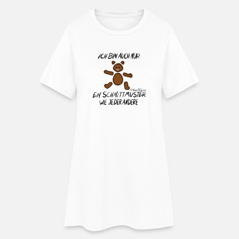 Muster Bärchen - Frauen T-Shirt-Kleid - Weiß
