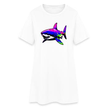 Requin - Robe T-shirt Femme - blanc - Devant