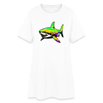 Requin - Robe T-shirt Femme - blanc - Devant
