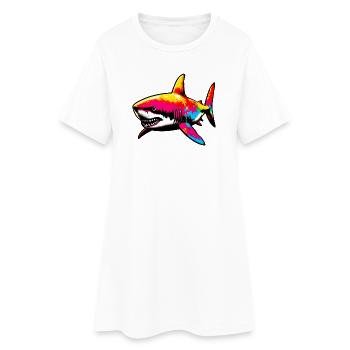 Requin - Robe T-shirt Femme - blanc - Devant