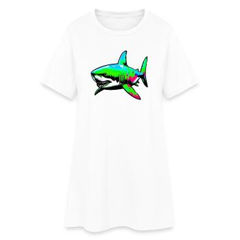 Requin - Robe T-shirt Femme - blanc - Devant