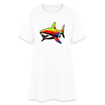 Shark - Women’s T-Shirt Dress - white - Front